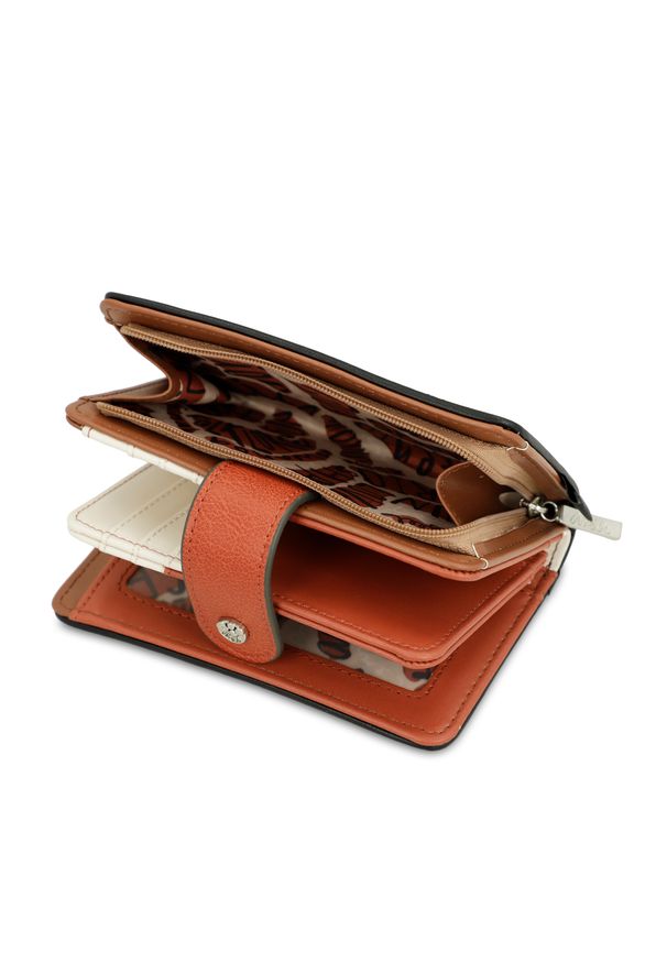 Pomarańczowy Modny Damski Portfel Anekke Edycja Limitowana. Kolor: pomarańczowy. Materiał: materiał. Wzór: aplikacja