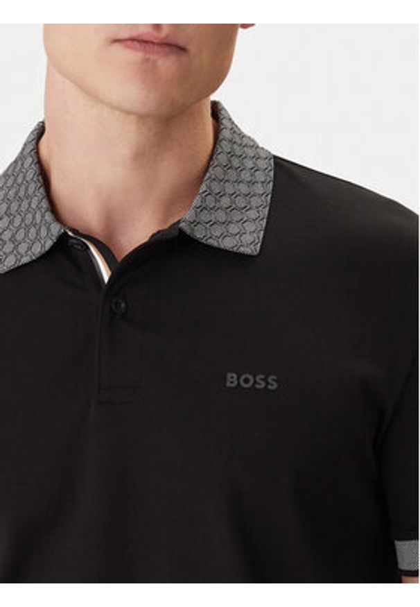 BOSS Polo 50554583 Czarny Regular Fit. Typ kołnierza: polo. Kolor: czarny. Materiał: bawełna