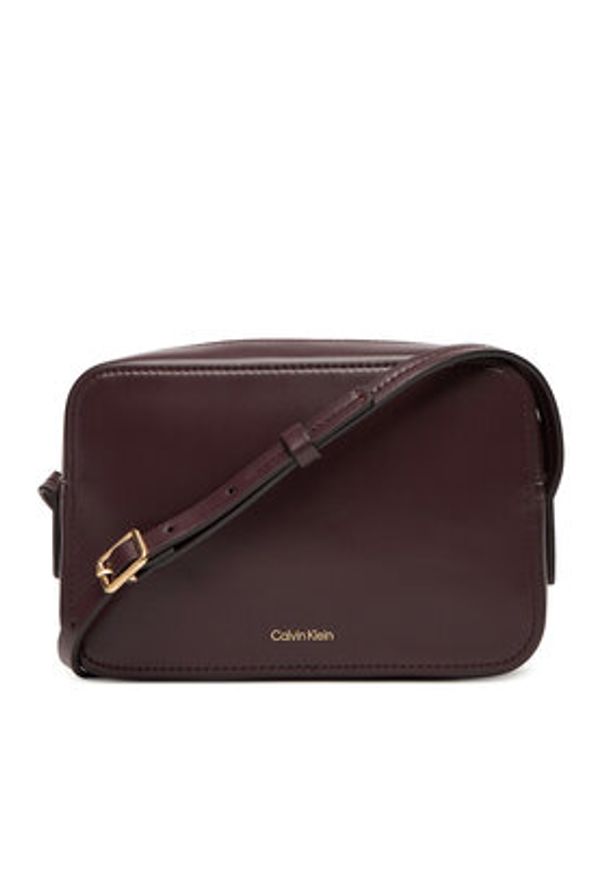Calvin Klein Torebka Ck Camera Bag LV04F3173G Bordowy. Kolor: czerwony. Materiał: skórzane