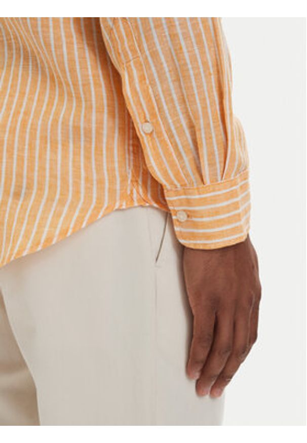 TOMMY HILFIGER - Tommy Hilfiger Koszula Bengal MW0MW42400 Pomarańczowy jasny Regular Fit. Kolor: pomarańczowy. Materiał: len