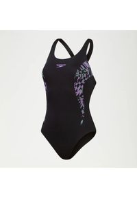 Damski kostium kąpielowy 1-częściowy Speedo Eco+ Placement Muscleback. Kolor: fioletowy, zielony, niebieski, wielokolorowy