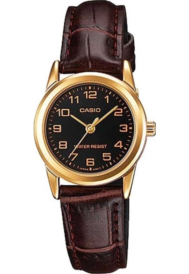Zegarek Casio Zegarek marki Casio model LTP-V001 kolor Brązowy. Akcesoria damski. Sezon: Cały rok NoSize. Kolor: brązowy