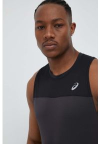 Asics t-shirt do biegania Race Singlet kolor czarny. Kolor: czarny. Materiał: materiał, skóra, włókno #1