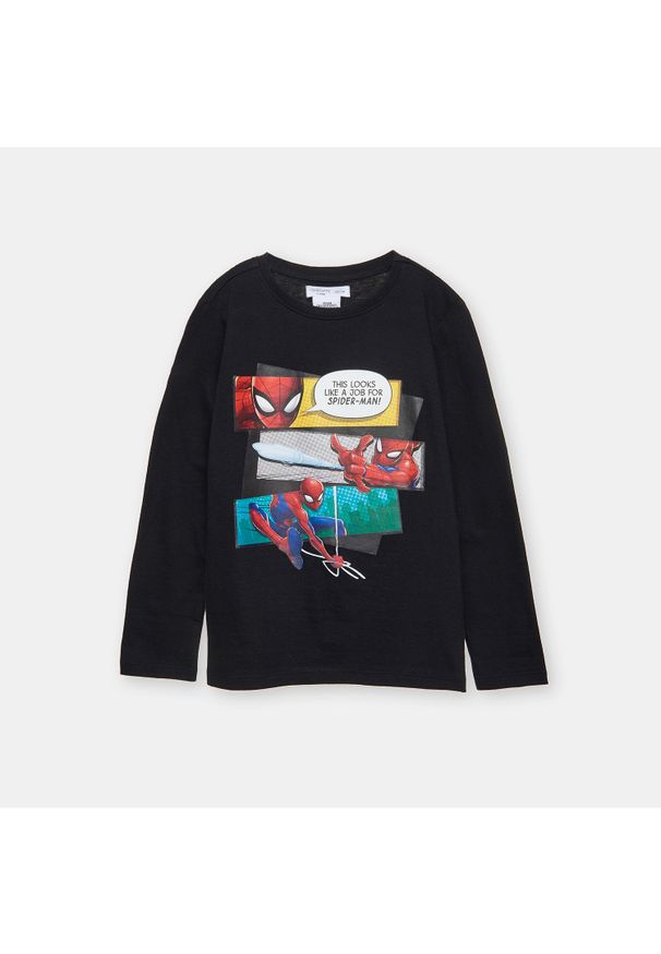 Sinsay - Koszulka Spiderman - Czarny. Kolor: czarny. Wzór: motyw z bajki