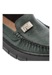 Zielone Półbuty Armodo Wygodne Wsuwane Obuwie Damskie. Okazja: na co dzień. Zapięcie: bez zapięcia. Kolor: zielony. Materiał: skóra. Wzór: aplikacja. Styl: klasyczny, casual, elegancki #7