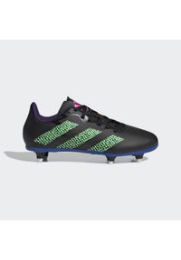 Adidas - Dziecięce buty do rugby adidas Rugby SG. Kolor: czarny, zielony, niebieski, wielokolorowy. Materiał: materiał. Sport: turystyka piesza