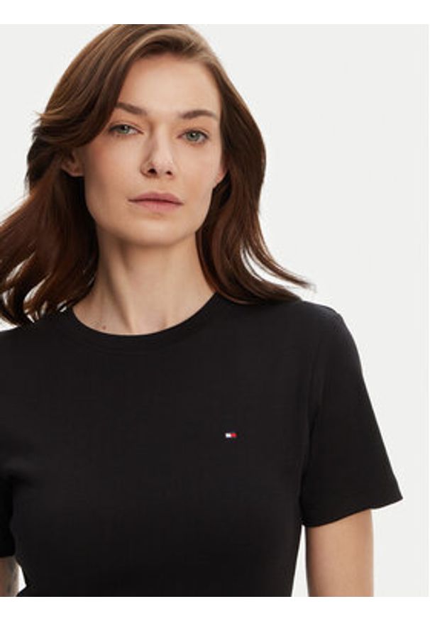 TOMMY HILFIGER - Tommy Hilfiger Sukienka codzienna New Cody WW0WW42721 Czarny Slim Fit. Okazja: na co dzień. Kolor: czarny. Materiał: bawełna. Typ sukienki: proste. Styl: casual