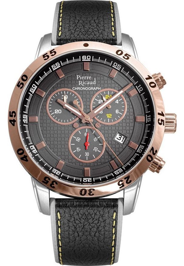 Zegarek Pierre Ricaud Zegarek męski Pierre Ricaud P60033.R217CH czarny. Kolor: czarny