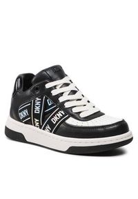 DKNY Sneakersy Olicia K4205683 Czarny. Kolor: biały. Materiał: skóra #4