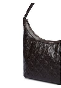 Calvin Klein Torebka Emblem Aop Debossed Medium Shbag LV04F3875G Brązowy. Kolor: brązowy. Materiał: skórzane #2