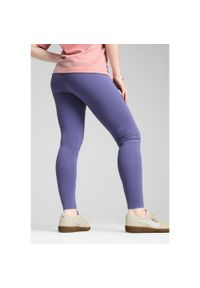 Puma - Damskie legginsy HER z wysokim stanem PUMA Blue Crystal. Stan: podwyższony. Kolor: niebieski. Wzór: haft
