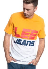 Lee - LEE T SHIRT COLOUR BLOCK TEE RADIANT YELLOW L60PFELG 112113471. Wzór: nadruk #7