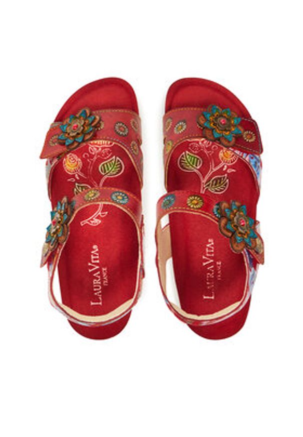 Laura Vita Sandały Brcyano 12 Czerwony. Kolor: czerwony. Materiał: skóra