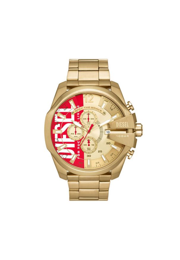 Diesel Zegarek Mega Chief DZ4642 Złoty. Kolor: złoty