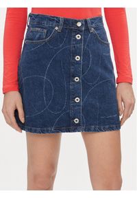 Pepe Jeans Spódnica jeansowa Winnie PL901097 Granatowy Regular Fit. Kolor: niebieski. Materiał: bawełna