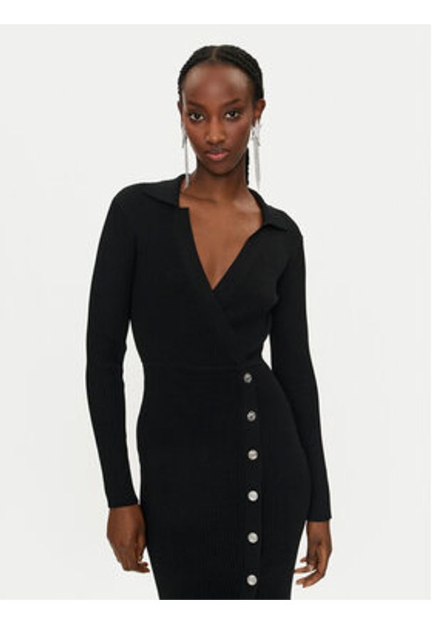 Pinko - PINKO Sukienka dzianinowa Viscosa Mix 104033 A239 Czarny Slim Fit. Kolor: czarny. Materiał: syntetyk