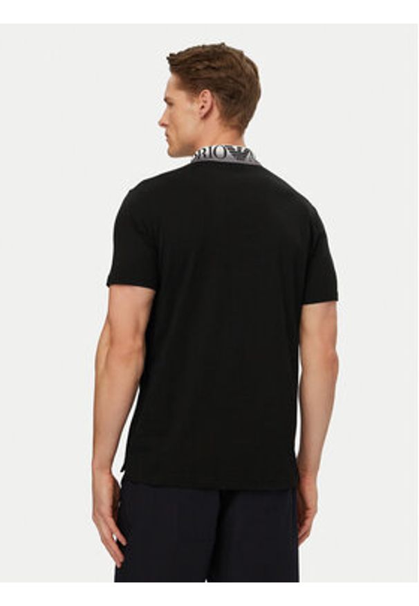 Emporio Armani Polo EM000571 AF20432 UC001 Czarny Regular Fit. Typ kołnierza: polo. Kolor: czarny. Materiał: bawełna