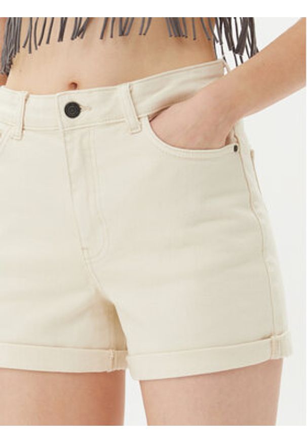 Noisy may - Noisy May Szorty jeansowe Moni 27029546 Beżowy Slim Fit. Kolor: beżowy. Materiał: bawełna