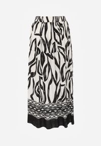 Born2be - Czarna Wiskozowa Rozkloszowana Spódnica z Geometrycznym Motywem Lilysa. Okazja: na co dzień. Kolor: czarny. Materiał: wiskoza. Wzór: geometria. Styl: elegancki, casual #7