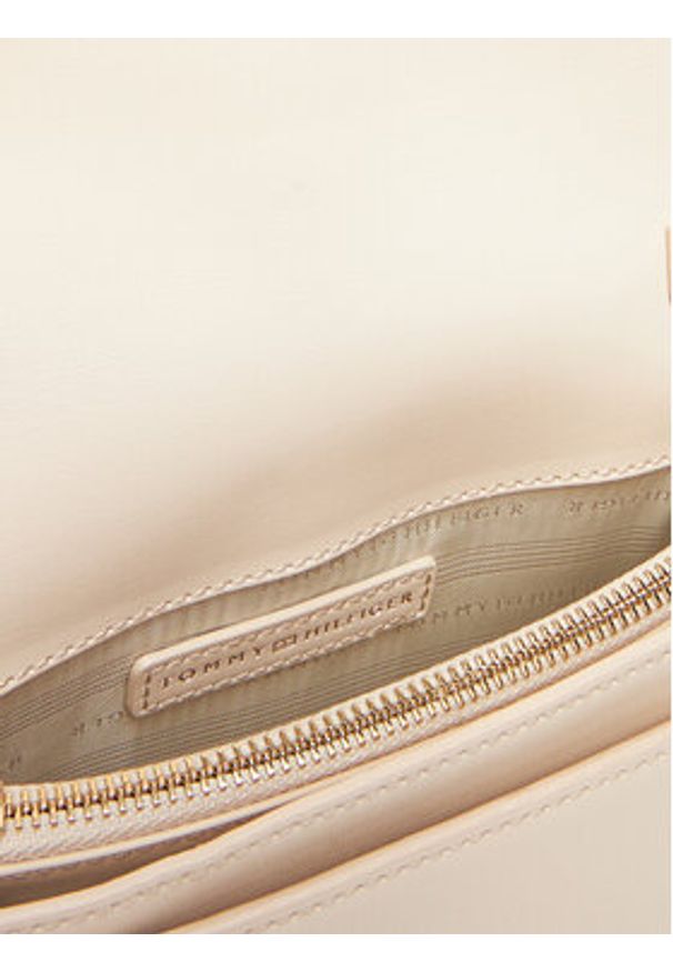 TOMMY HILFIGER - Tommy Hilfiger Torebka Th Heritage Saddle Bag AW0AW17164 Écru. Materiał: skórzane