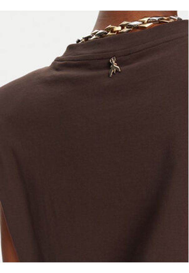 Patrizia Pepe T-Shirt 2M4423/J274-B825 Brązowy Regular Fit. Kolor: brązowy. Materiał: bawełna