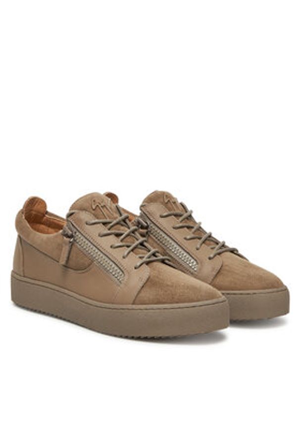 Giuseppe Zanotti - GIUSEPPE ZANOTTI Sneakersy RU40037/003 Brązowy. Kolor: brązowy. Materiał: zamsz, skóra
