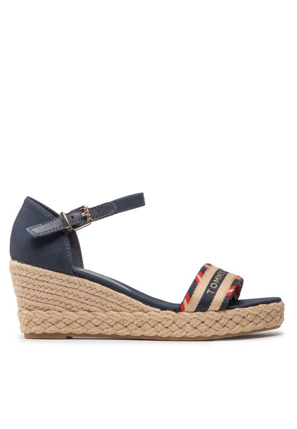 TOMMY HILFIGER - Tommy Hilfiger Espadryle Corporate Webbing Low Wedge FW0FW06293 Granatowy. Kolor: niebieski. Materiał: materiał