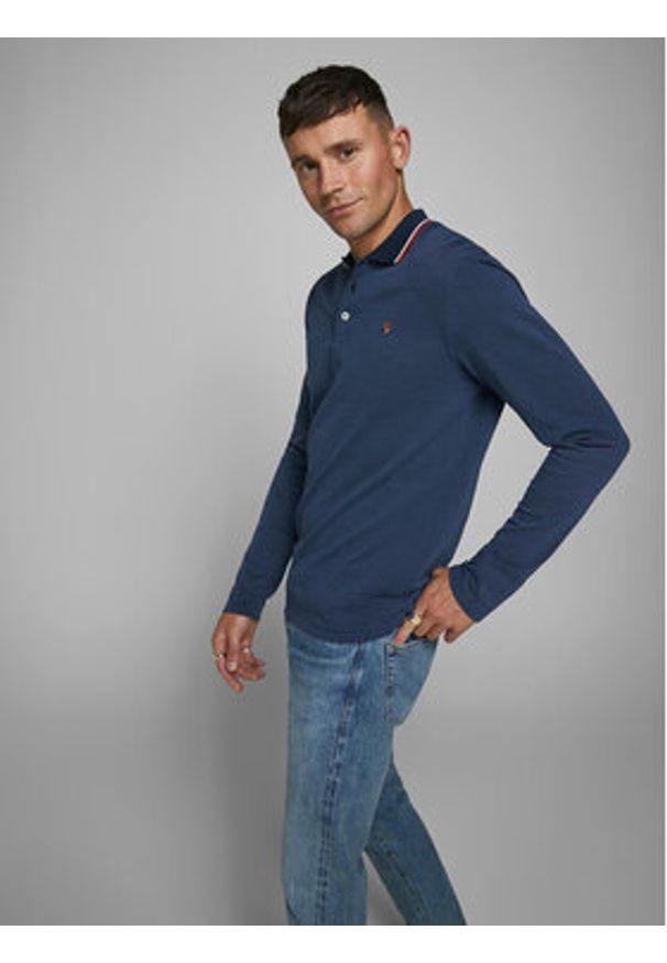 Jack & Jones - Jack&Jones Polo 12174038 Granatowy Regular Fit. Typ kołnierza: polo. Kolor: niebieski. Materiał: bawełna, syntetyk