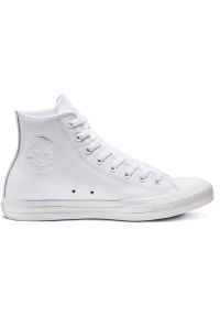 Adidasy Converse Chuck Taylor All Star Leather, Dla obu płci. Kolor: biały. Materiał: skóra ekologiczna, materiał. Model: Converse All Star
