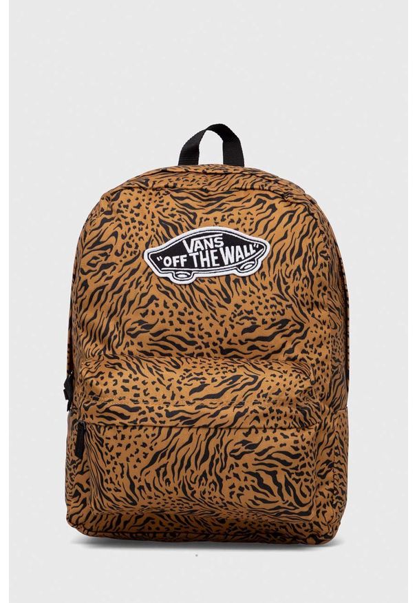 Vans plecak kolor brązowy duży wzorzysty VN0A3UI611D1-GoldenBrow. Kolor: brązowy