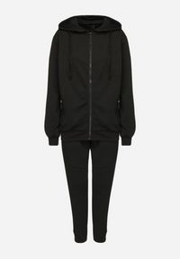 Born2be - Czarny Komplet Dresowy Bluza z Kapturem i Joggery Rerialda. Kolor: czarny. Materiał: dresówka #4
