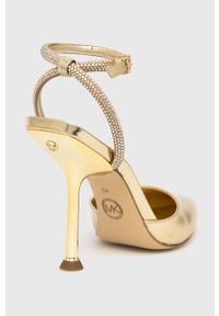 MICHAEL Michael Kors szpilki skórzane Imani kolor złoty 40S3IMHP1L. Zapięcie: klamry. Kolor: złoty. Materiał: skóra. Obcas: na szpilce. Wysokość obcasa: średni #3