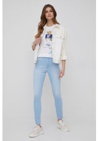 Wrangler jeansy HIGH RISE SKINNY SOFT BLUE damskie high waist. Stan: podwyższony. Kolor: niebieski