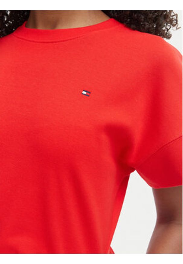 TOMMY HILFIGER - Tommy Hilfiger Sukienka codzienna WW0WW51148 Czerwony Regular Fit. Okazja: na co dzień. Kolor: czerwony. Materiał: bawełna. Typ sukienki: proste. Styl: casual