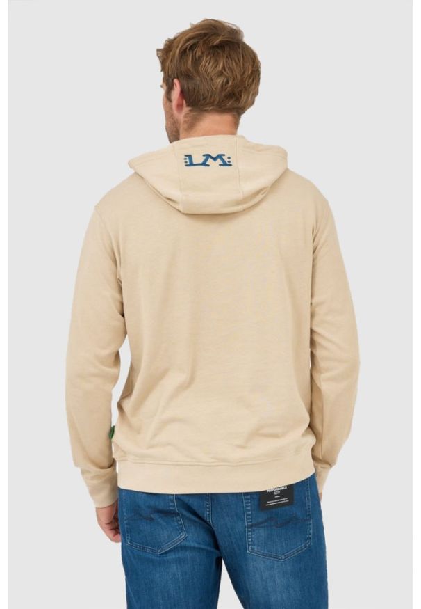 La Martina - LA MARTINA Beżowa bluza męska z kapturem, Rozmiar XL. Typ kołnierza: kaptur. Kolor: beżowy. Materiał: jersey