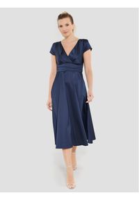Swing Sukienka koktajlowa 5AE05200 Granatowy Regular Fit. Kolor: niebieski. Materiał: syntetyk. Styl: wizytowy
