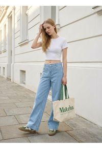 Sinsay - Bawełniana koszulka - biały. Kolor: biały. Materiał: bawełna