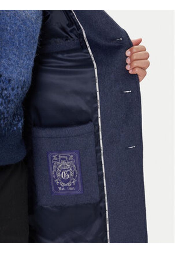 Guess Płaszcz wełniany M4BL3S WGJ82 Granatowy Slim Fit. Kolor: niebieski. Materiał: syntetyk, wełna