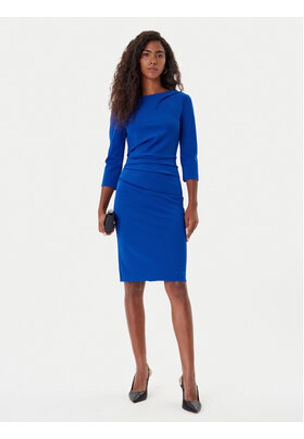 Rinascimento Sukienka koktajlowa CFC0126154003 Niebieski Slim Fit. Kolor: niebieski. Materiał: syntetyk. Styl: wizytowy