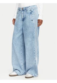 Adidas - adidas Jeansy Adibreak Mid Rise Wide Leg Denim Pant KT2651 Niebieski jasny Wide Leg. Kolor: niebieski #1