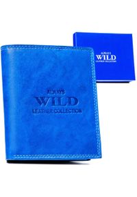 ALWAYS WILD - Portfel skórzany Always Wild AW-N890-MAL niebieski. Kolor: niebieski. Materiał: skóra