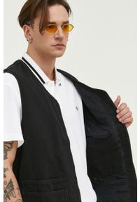 Dickies bezrękawnik jeansowy męski kolor czarny przejściowy. Okazja: na co dzień. Kolor: czarny. Materiał: jeans. Długość rękawa: bez rękawów. Styl: casual #5