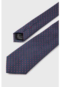 Hugo - HUGO krawat z domieszką jedwabiu. Kolor: niebieski. Materiał: jedwab