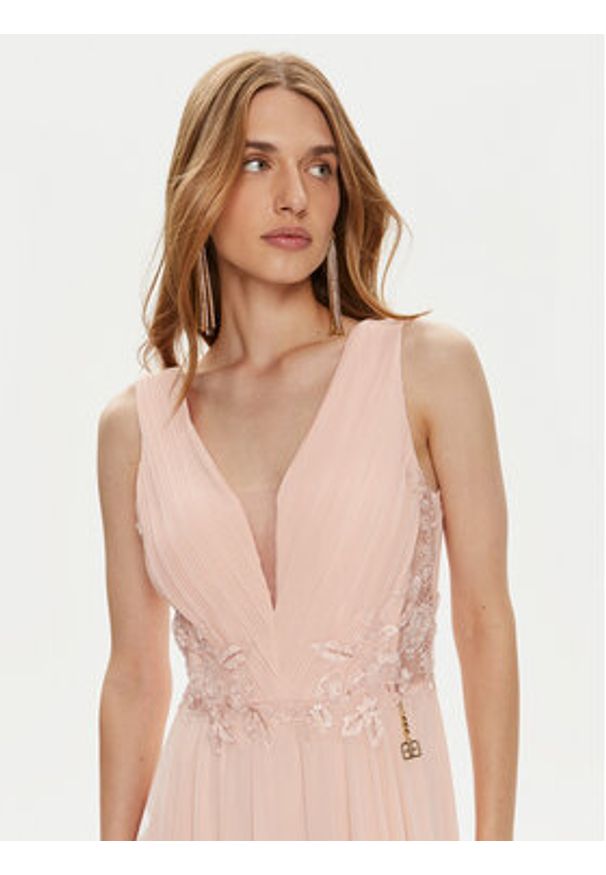 Fracomina Sukienka wieczorowa FQ24SD3027W41201 Różowy Slim Fit. Kolor: różowy. Materiał: syntetyk. Styl: wizytowy