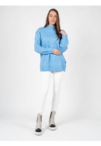 Silvian Heach Sweter | PGA22001MA | Kobieta | Niebieski, Błękitny. Typ kołnierza: golf. Kolor: niebieski. Materiał: bawełna, wełna, nylon, elastan. Długość: długie. Wzór: ze splotem #2