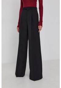 Red Valentino Spodnie damskie kolor czarny szerokie high waist. Stan: podwyższony. Kolor: czarny. Materiał: tkanina #1