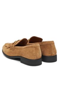 TOMMY HILFIGER - Tommy Hilfiger Loafersy Chain Fringe FW0FW08972 Brązowy. Kolor: brązowy. Materiał: zamsz, skóra #6