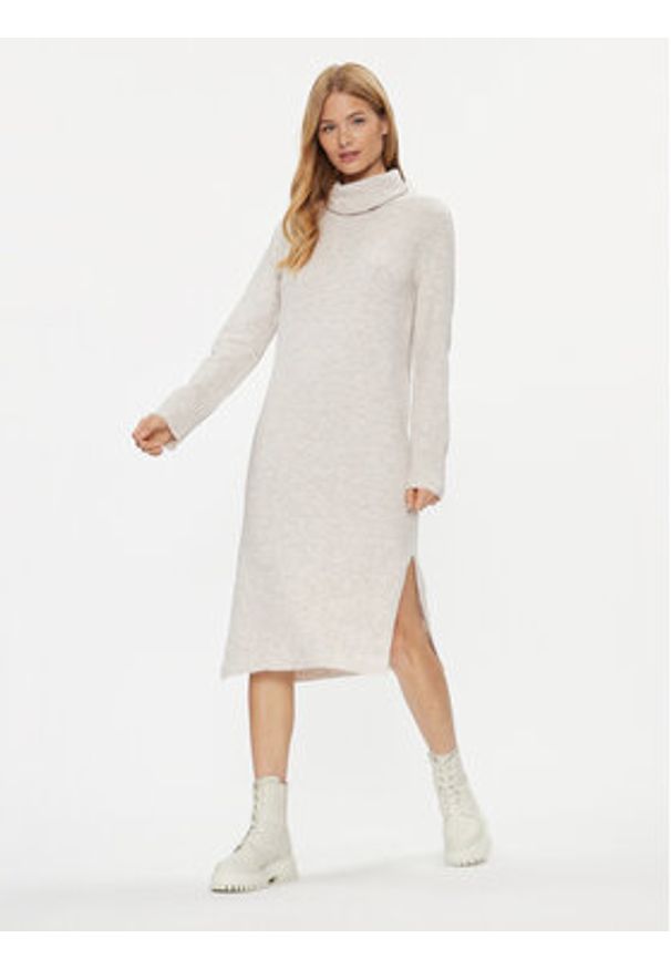 Noisy may - Noisy May Sukienka dzianinowa 27026911 Écru Comfort Fit. Materiał: syntetyk