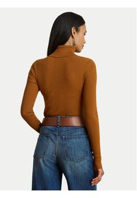 Lauren Ralph Lauren - LAUREN RALPH LAUREN Golf 200643398074 Brązowy Slim Fit. Typ kołnierza: golf. Kolor: brązowy. Materiał: bawełna #3