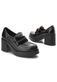 Czarne Półbuty Lemar Wygodne Skórzane Buty. Okazja: na co dzień. Zapięcie: klamry. Kolor: czarny. Materiał: skóra. Obcas: na obcasie. Styl: casual, elegancki. Wysokość obcasa: średni